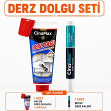 Cina Max 400 gr Beyaz Derz Dolgusu + Beyaz Derz Kalemi Seti | Fayans Seramik Derz Yenileme Tamir Kiti