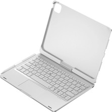 ALK Apple Ipad Pro 11 (2024) F11 Ats Kılıf Magic Dönen Klavyeli Tablet Kılıf - Gümüş