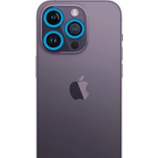 ALK Apple Iphone 12 Pro Max Neon Fosforlu Kamera Lens - Mavi