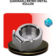Uravas Store Paslanmaz Çakmaklı Küllük Modern Masa Üstü Aksesuar