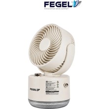 Fegel FG-03 Masaüstü Şarjlı Nemlendiricili Otomatik Dönüşlü LED Işıklı Fan