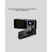 Renas Store 3 Kameralı Araç Dvr 1080P Ön + Hd Arka + Iç Kamera Döngü Kayıt 2’’ Ekran