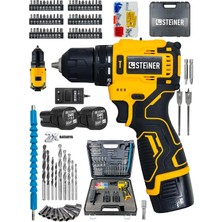 Steiner Pro Çeli̇k Özel Seri̇ Darbeli̇ 84 Parça Kömürsüz Güçlendi̇ri̇lmi̇ş Motor Şarjli Armut Batary