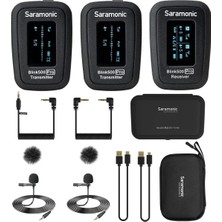 Saramonic BLINK500PROB2 Blink 500 Pro B2 Çift Konuşmacı Için Profesyonel Yaka Mikrofonu, Siyah