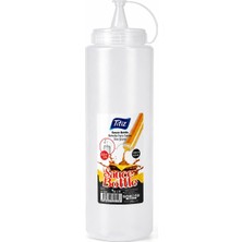 BURADABULDUN Titiz 700 ml Sos Şişesi Seti Sarı Kırmızı Şeffaf Sızdırmaz Kapaklı 1 Adet