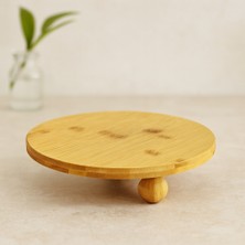 Uravas Store Bambu Sunum Tahtası Yuvarlak 24.5 cm - 3 Ayaklı