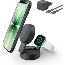 Belkin Ultracharge Pro 2’si 1 Arada Qi2 Şarj Istasyonu 25 W, Siyah | Dönüştürülebilir, Qi2.2 Sertifi