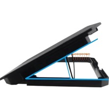 Renas Store USB Girişli Laptop Soğutma Standı Çift Fan Mavi Işıklı Notebook Soğutucu