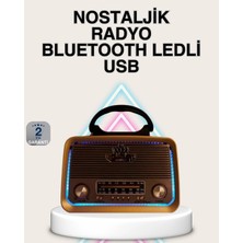 Armüz Ahşap Nostaljik Radyo Bluetooth USB Sd Kart Destekli