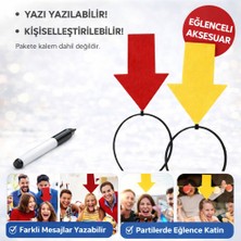 Renas Store Kişiselleştirilebilir Ok Işaretli Mesaj Tacı (2’li Set Sarı-Kırmızı) (5528)