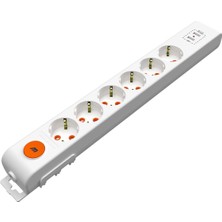 Mutlusan Rı-Tech 6lı Anahtarlı 2usb Klemensli Topraklı  Grup Priz  (001 175 650001 00 00) (Kdo)