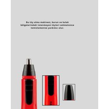 Renas Store Raks Leo Burun Kulak Tüy Alma Makinesi 45 Dk Şarj Süreli Kırmızı