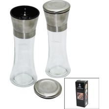 Renas Store Cam Hazneli - Metal Kapaklı Büyük Tuz - Baharat Öğütücü (5528)