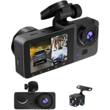 Renas Store Yol Kayıt Araç Kamerası Hd Dvr 3 Kameralı 2.0in Ekranlı Ön Iç Arka