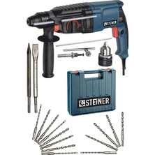 Steiner Germany Technology 3000 Watt Darbeli Matkap 5 Joule Kırıcı Delici Hilti + 1 Mandren + 15 Uç