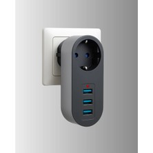 Renas Store Isıya Dayanıklı 3 USB Portlu Güvenlikli Priz – Akıllı Enerji Yönetimi