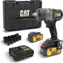 Cat DX7020.1 18VOLT 4.0 Ah Çift Akülü Kömürsüz 700/880NM Profesyonel Şarjlı Somun Sıkma + 10 Adet Lo