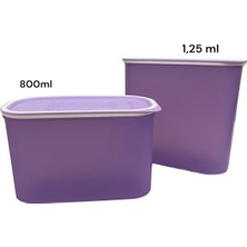 Tupperware Lila Oval Saklama Kabı Set 2li