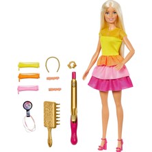 Barbie Muhteşem Bukleler - Sarışın Bebek ve Işsız Maşayla Saç Tasarım Seti GBK24