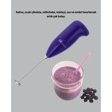 Renas Store Mini Pilli Portatif Karıştırıcı – Cappuccino, Latte, Frappe ve Kahve Köpürtücü