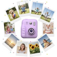 Renas Store Çocuklar Için Anında Baskılı Kamera Hd Ekran 4 Rulo Kağıt 5 Kalem Set Hediyeli