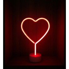 Aydogan's Neon Işıklı Kalp Masa Gece Lambası Pil+Usb