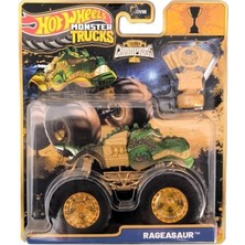 Hot Wheels JDV96 Monster Trucks Big Foot Trophy Şampi̇yonlari Tekli̇ Araba - Rageasaur JMV72-JDV96