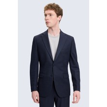 Hatemoğlu Lacivert Slim Fit Mono Yaka Klasik Ceket