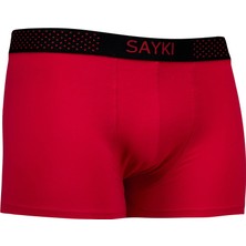 Saykı Kırmızı Pamuklu Boxer