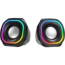 Segment Mikado MD-180 2.0 3W-2 Siyah Rgb Aydınlatmalı USB + 3.5mm USB 5V Speaker Hoparlör (Kdo)