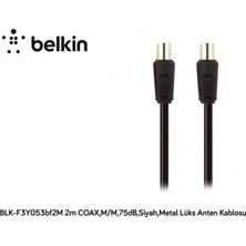 Belkin BLK-F3Y053BF2M 2mt COAX,M-M75DB,SIYAH,METAL Kablo (Kdo)
