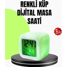 Armüz Gece Lambası Fonksiyonlu Renk Değiştiren LED Küp Dijital Saat