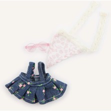 DeFacto Çiçekli Askılı Tasarım Pileli Etek Bandana Charm Anahtarlık Kıyafeti H7746AXNS