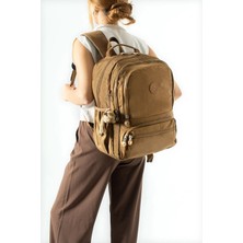 571 Collections Çanta Ultra Hafif Çok Cepli Orta Boy Sırt çantası Taba Model: (571-3M)