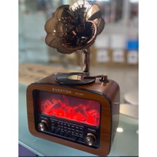 Everton RT-651  -Usb-Tf-Am-Fm-Sw-Blue-Connect-Tws-Usb Şarj Nostaljik Radyo Alev Işıklı (Kdo)