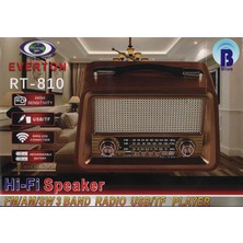 Everton RT-810 Fm-Usb-Tf-Aux Şarjlı Nostaljik Radyo (Kdo)