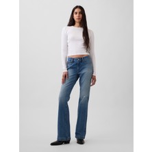 Gap Kadın Mavi Low Rise Rigid Long & Lean Jean Pantolon