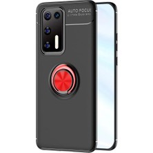 Mudanis Huawei P40 Kılıf Range Yüzüklü Silikon - Siyah-Kırmızı