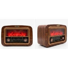 Everton RT-742 Şömine Göstergeli  Bluetooth Fm-Usb-Tf-Aux  Şarjlı Nostaljik Radyo (Kdo)
