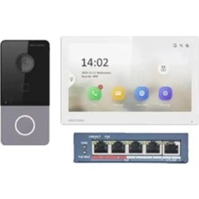 Hikvision DS-KIS213 7" 4 Tellli Analog Video Interkom Kit (Kdo)