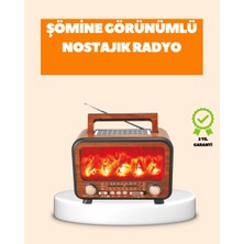 Armüz Şömine Alev Işıklı Solar Bluetooth Hoparlör – 7W Güçlü Ses, Fm Radyo