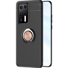 Mudanis Huawei P40 Kılıf Range Yüzüklü Silikon - Siyah-Gold