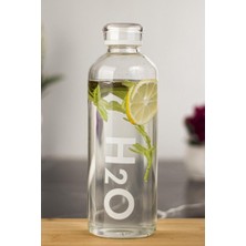 Northcity H2O Borosilikat Cam Matara Vakum Kapaklı Su Şişesi - Beyaz 1l (1000 Ml)