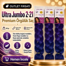 3 Paket / Afrika Örgüsü ve Rasta Için Sentetik Ombreli 2/21
