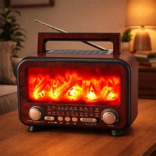 Everton RT-754  Bluetooth Fm-Usb-Tf-Aux  Şarjlı Nostaljik Radyo (Solar Panel) (Kdo)