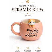 Rosie Pembe Renkli Kedi Figürlü Yazılı Kupa 420 ml