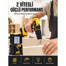 Sora Home Metal Şanzıman Çift Akülü Bakır Sargı 24 Parça LED Aydınlatmalı Matkap Seti Yeni Nesil