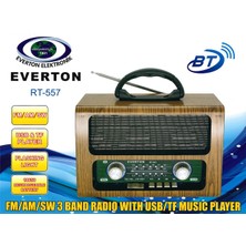 Everton RT-557  Bluetooth Fm-Usb-Tf-Aux  Şarjlı Nostaljik Radyo (Kdo)