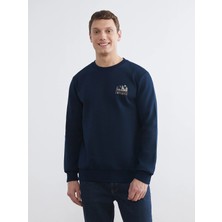 Lc Waikiki Yeni Sezon Bisiklet Yaka Baskılı Erkek Kalın Sweatshirt