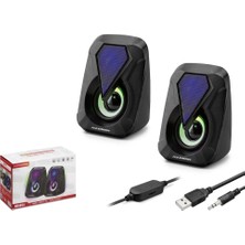 Hadron HD6054 Bilgisayar Speaker  1.1 Ledli Siyah (Kdo)